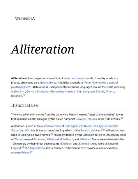 alliteration wikipedia